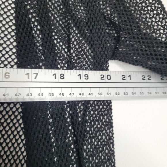 NYC black open knit mesh long open front grunge punk club kid cardigan medium - Picture 4 of 7